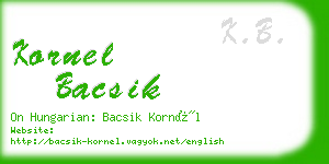 kornel bacsik business card